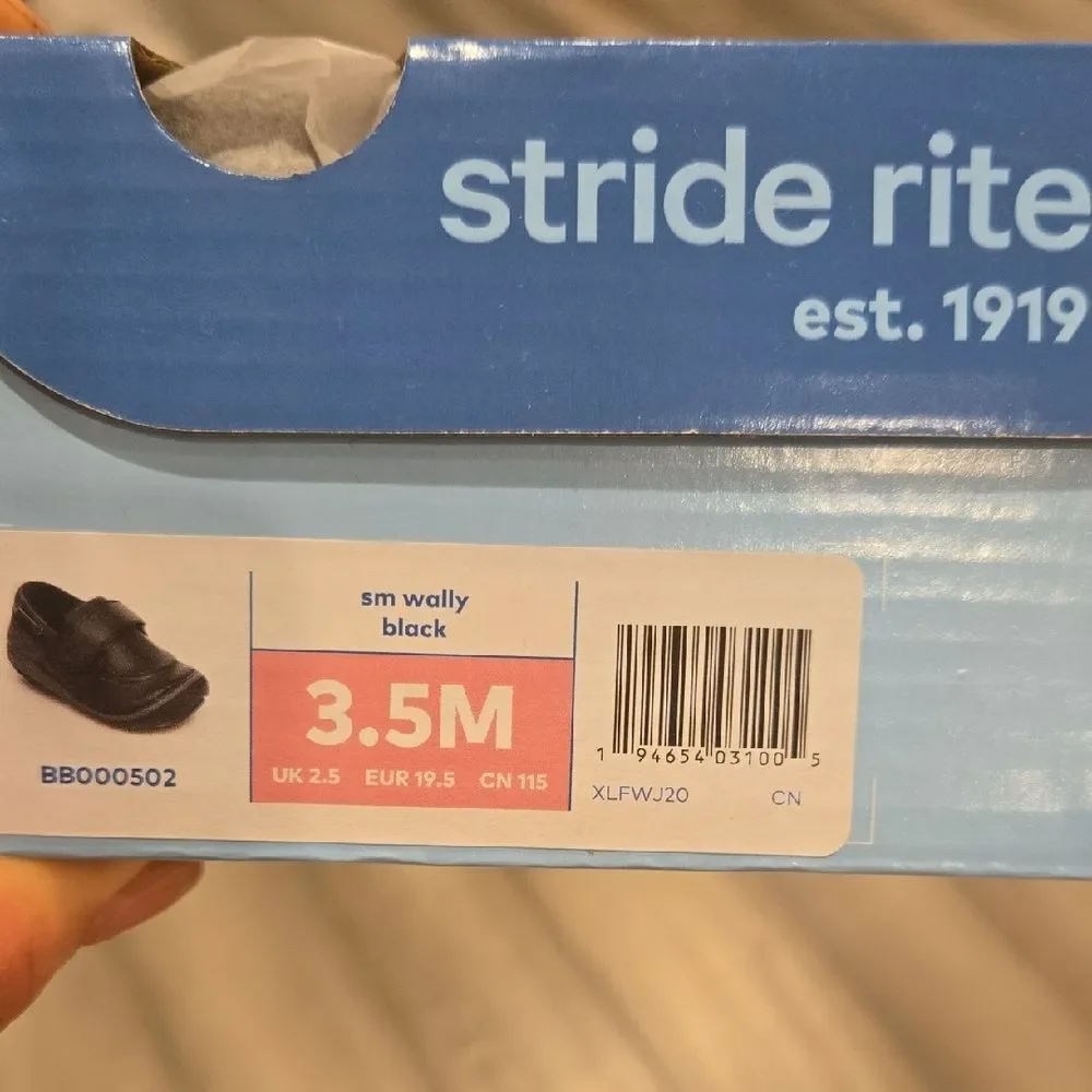 Stride Rite Black Baby Walker Shoes